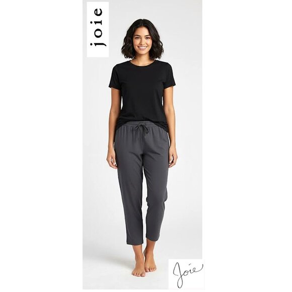JOIE - Women's gray drawstring waist ankle pants - Picture 1 of 8